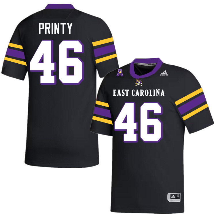 #46 Reagan Printy East Carolina Pirates College Football Jersey Stitched-Black